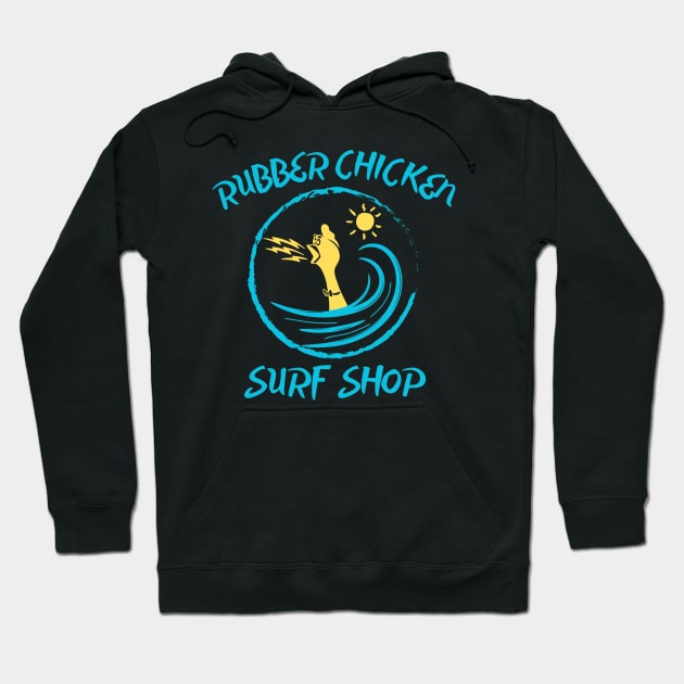 Visit the colorful Rubber Chicken Surf Shop Hoodie by Rezolutioner